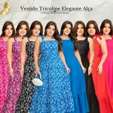 Vestido De Alça Longo Floral Com Lastex Nas Costas
