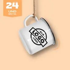 Caneca Esmaltada  Personalizada 350ml - Sua logo aqui [24UND].