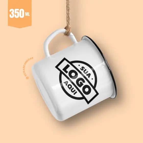 Caneca Esmaltada  Personalizada 350ml - Sua logo aqui.