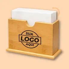 Porta Guardanapo Personalizada Bambu - Sua Logo Aqui.