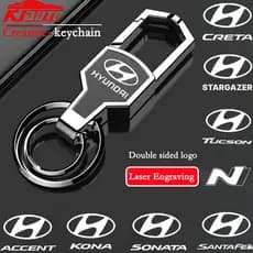 Chaveiro De Metal Com Anel Duplo De Aço Inoxidável , Acessórios Anti-Perda Para Porta-Chaves De Carro Hyundai Stagazer C