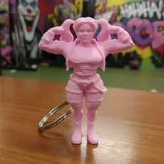 Chaveiro Arlequina Fitness, versão academia