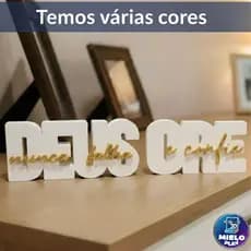 kit 2 Letreiros Decorativos Cristãos - Deus nunca falha + Ore e Confie