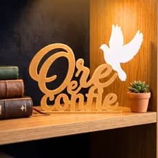 Ore e Confie Decorativo com Pomba branca – Enfeite de Fé, Paz e Esperança para Casa