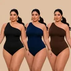 Kit 3 Body Mula Manca  Plus Size Feminino Suplex Premium GG G1 G2 Confortável Modelador Casual Elegante Básico