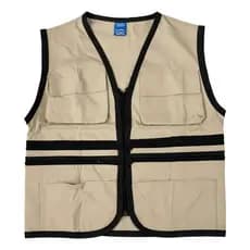 COLETE PESCADOR BEGE COM BOLSOS