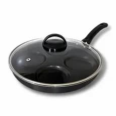 Frigideira Antiaderente Multiuso 4 em 1 Preto 26cm - Cozimento Uniforme e Limpeza Fácil
