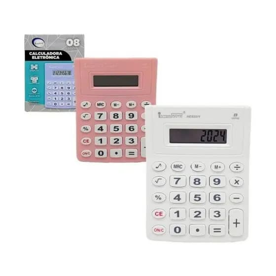 Calculadora De Tela Lcd De 8 Dígitos estudantes estacionário ferramentas exame calculadora cores de rosa,branco,roxo,azul