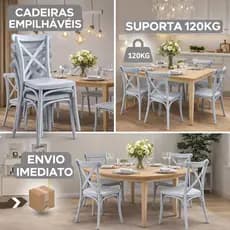 Kit 3 Cadeiras Tiffany Empilhavel Polipropileno Classica Top Masterchair