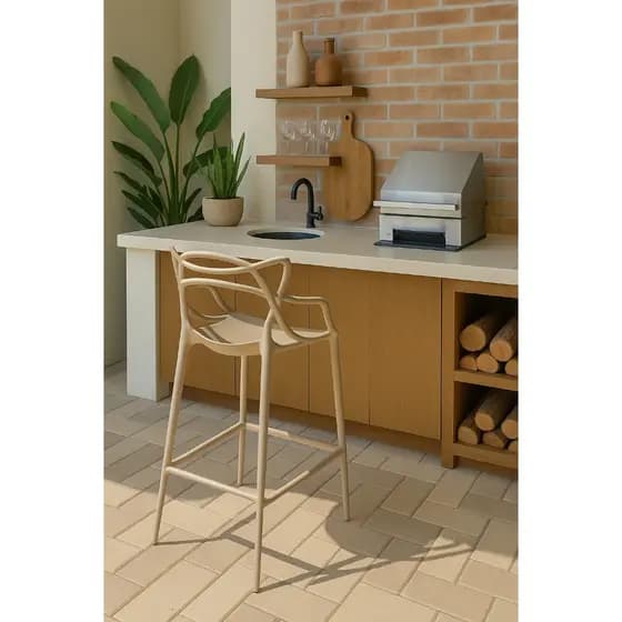 Banqueta Allegra Alta Balcão Varanda Bistro Area Gourmet Top 77cm varias cores