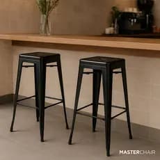 Kit 2 Banqueta Tolix Iron Design Industrial Sem Encosto 76cm Masterchair