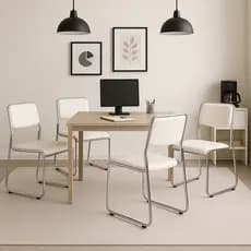 Kit 4 Cadeiras de Escritório Office Interlocutor Dakar Assento Estofado Masterchair