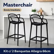 Kit 2 Banquetas Allegra Média 66cm Design Cozinha/Bancada Masterchair