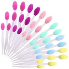 10pçs Escova Esfoliante Labial De Silicone Dupla Face Ferramentas Para Limpeza Do Nariz E Lábios