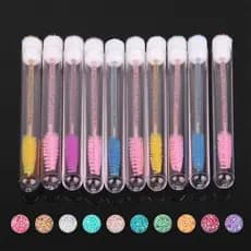 50pcs Para Cílios Coloridos Diamond Tube Crystal Handle Mascara Reutilizável Extensão De Pestanas Falsas Maquiagem