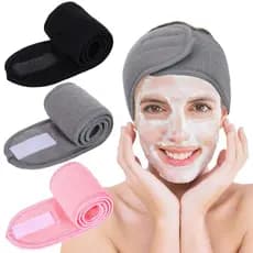 2 Pçs Feminino Faixa De Cabeça Ajustável SPA Yoga Bandana Banho Maquiagem Cabelo Para Lavagem Do Rosto Toalha Macia Aces