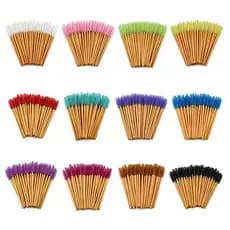 50 Pçs Descartável Cílios Maquiagem Escova Rímel Varinhas Ouro Mini Olho Lash Escovas Curto Sobrancelha Pente Ferramenta
