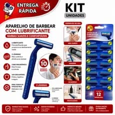 Kit 48 Prestobarba Aparelho De Barbear 2 Lâminas Com Fita Lubrificante Barbeador Descartável Premium