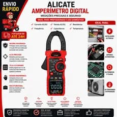 HABOTEST HT208D Alicate Amperímetro Digital 1000A True RMS NCV AC/DC Medidor de Corrente Tensão Resistência Temperatura