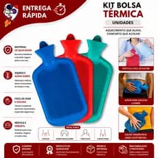 Kit 1/2/3 Bolsa Térmica De Compressa Água Quente 1.5L Unidades Emborrachada Multiuso Alivia Dores Cólica Lombar Pescoço