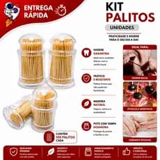 Kit 12 Paliteiros Acrílico com 100 Palitos Cada
