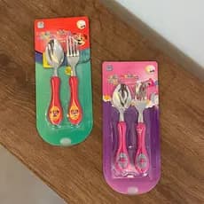 Kit Talher Infantil Inox - Conjunto Colher e Garfo - Introdução Alimentar