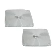 2 Lente Pisca Dianteira Mb Quadrado Todos Cromo Gf0041cr