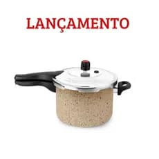 Panela De Pressão Alegrete Revesti Antiaderente 4.5 L Externa Cor Bege / Vermelha / Cinza