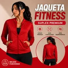 Jaqueta Fitness Feminina Colorida Academia Bomber Suplex Premium