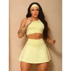 Top Fitness Feminino Suplex com Recorte Costas Nadador Alta Sustentação Academia