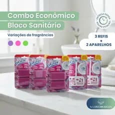 Kit Bloco Sanitário Novo Frescor 3 Refis + 2 Aparelhos