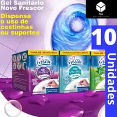 10x Aromatizante Vaso Sanitário Gel Adesivo até 150 descargas Novo Frescor 7g