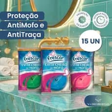 Kit 15un Evita Cheiro de Mofo Novo Frescor | AntiMofo e AntiTraça Perfumado