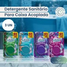 3x Detergente Sanitário Bloco para Caixa Acoplada Novo Frescor 45g – Original
