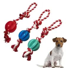 Brinquedo Bola Limpa Dente Resistente Com Corda De Mastigar Morder Para Cão Pet Puxar Mordedor Cachorro