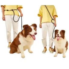Guia de Passeio Corda Reforçada Transversal Mãos Livres 2 em 1 para Pet Cães Grande Médio e Pequeno Porte