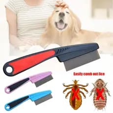 Pente Fino Anti Pulgas Piolhos Lendeas Tira Pulgas Carrapatos Remelas Remove Pelos Mortos Cachorro Gato Pet