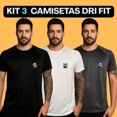 Kit 3 Camiseta Dry Fit Masculina Lisa Manga Curta Camisa Academia Treino Fitness Esportes