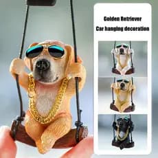 Pingente De Ornamento De Carro De Cachorro Balançando Bonito , Espelho Retrovisor Engraçado Pendurado Charme Adorável wa