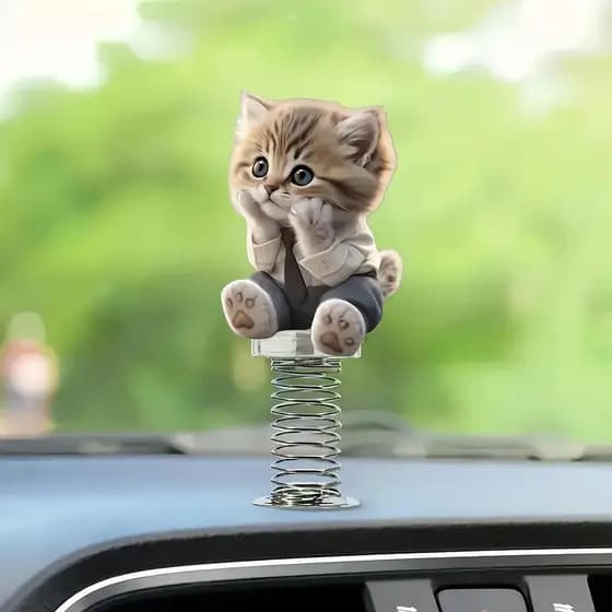 2D Acrílico Tímido Gatinho Balançando Boneca Console Central Do Carro Ornamento Para Decoração De Interiores De Automóve