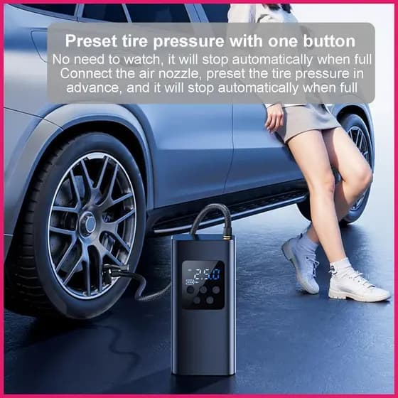 Inflador De Pneus Bomba De Ar Automática Portátil Compressor Rápido Com Display Digital Elétrica Para De Carro terkibr