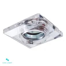 Spot de Embutir Quadrado 10x10x5,8cm Dicroica 1xMR16 D&D Iluminação Cristal Cromado