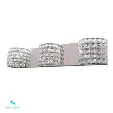 Arandela de Parede Interna Cristal 65x13x9cm 3xG9 D&D Iluminação Inox Cromado