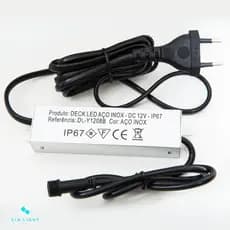 Fonte Deck Led Bivolt Saída 12V 8W IP67 10,5x3x2cm D&D Iluminação Preto