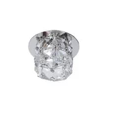 Spot Embutir de Cristal e Metal Cromado Redondo 9x4cm 1xG9 - D&D Iluminação EM-7