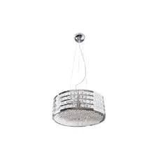 Pendente Luminária Metal/Cristal Redondo 6xG9 Ø40x16cm D&D Iluminação Cromado