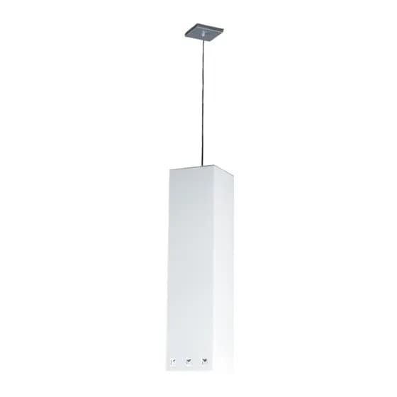 Pendente Acrílico Cristais Ancona 20x20x80cm 1xE27 D&D Iluminação Branco