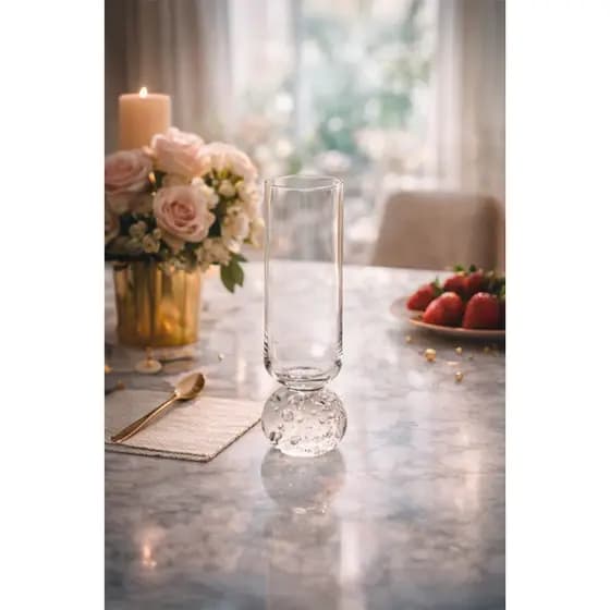 Taça de Champagne Eclipse Transparente 380ml | Taça de Vidro Elegante para Espumante, Festas e Decoração