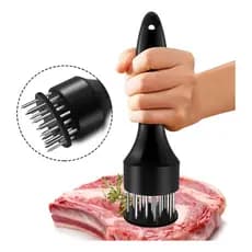 Amaciador de Carne com 24 Agulhas Inox – Furador Tenderizador Manual para Bifes e Churrasco