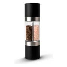 Moedor de Sal e Pimenta 2 em 1 Ajustável em Aço Inox – Triturador Manual de Temperos com Regulagem de Moagem